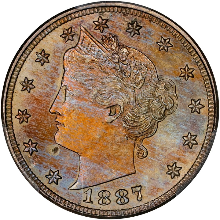 1887 5c XF40 CAC thumbnail 24