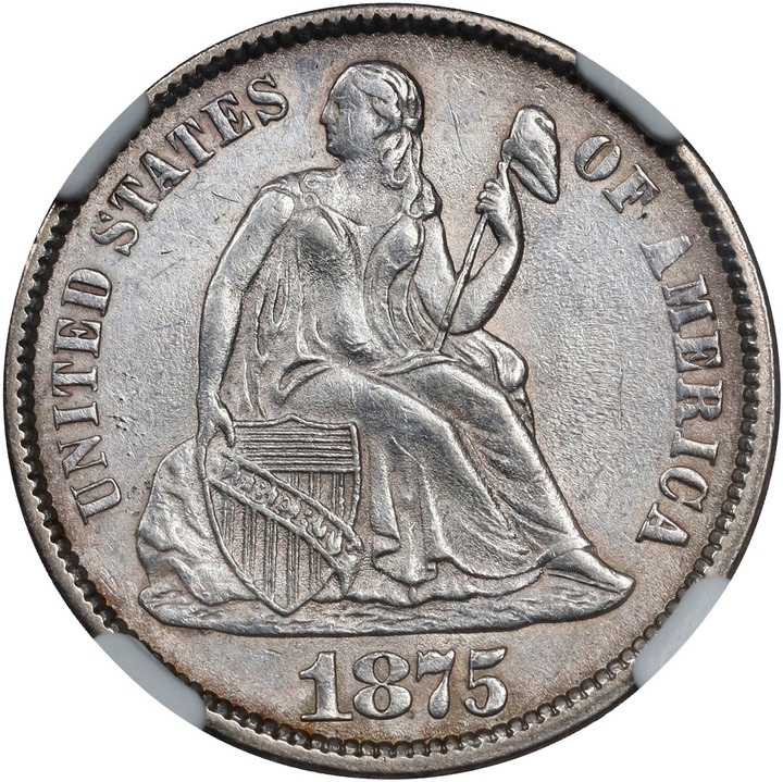 1875-CC 10c Mintmark Above Bow MS thumbnail 9