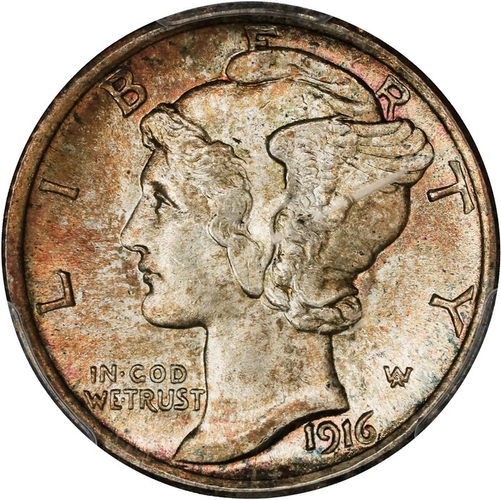 1916 10c Mercury MS FB MS67 FB CAC thumbnail 24