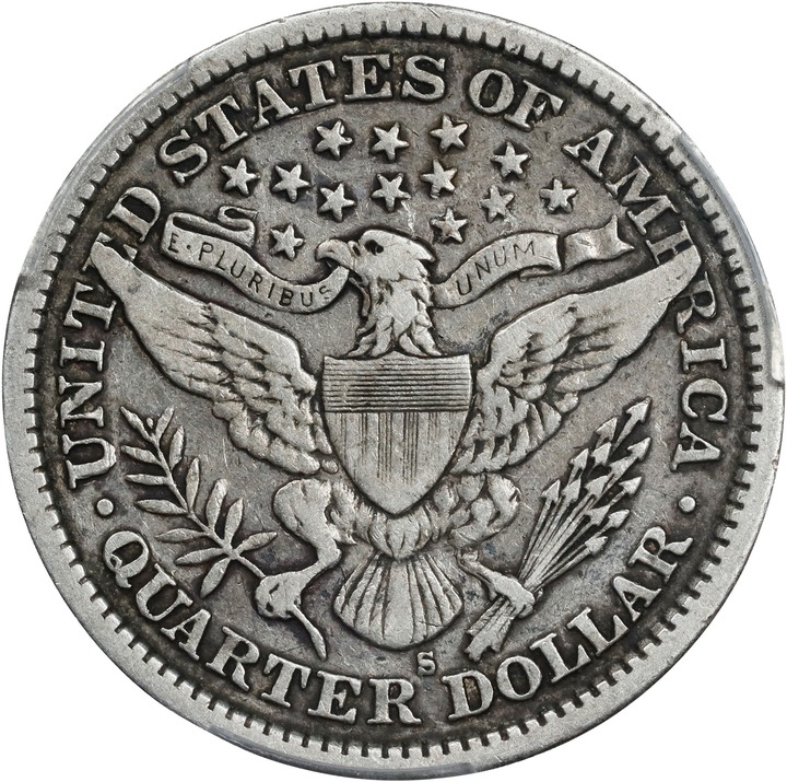 1896-S 25c VF25 CAC thumbnail 2