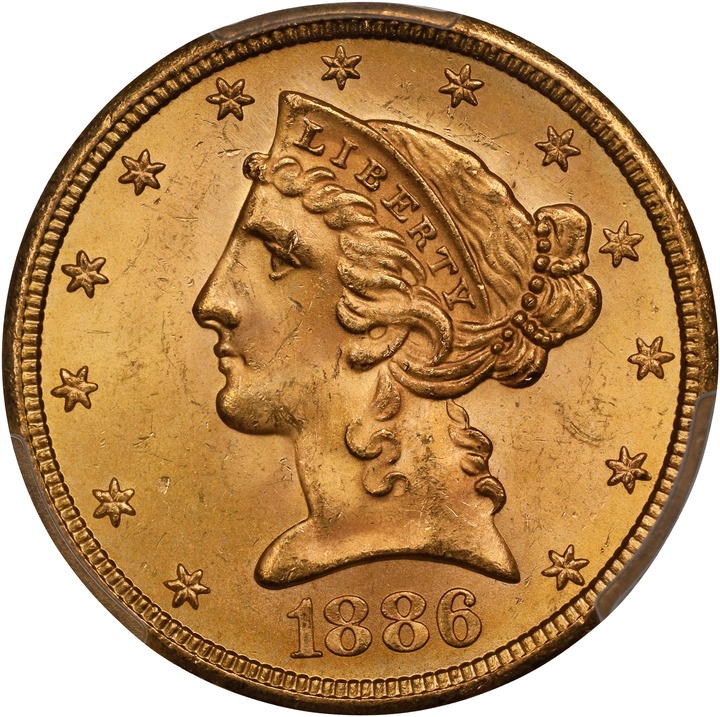 1886-S $5  MS thumbnail 8
