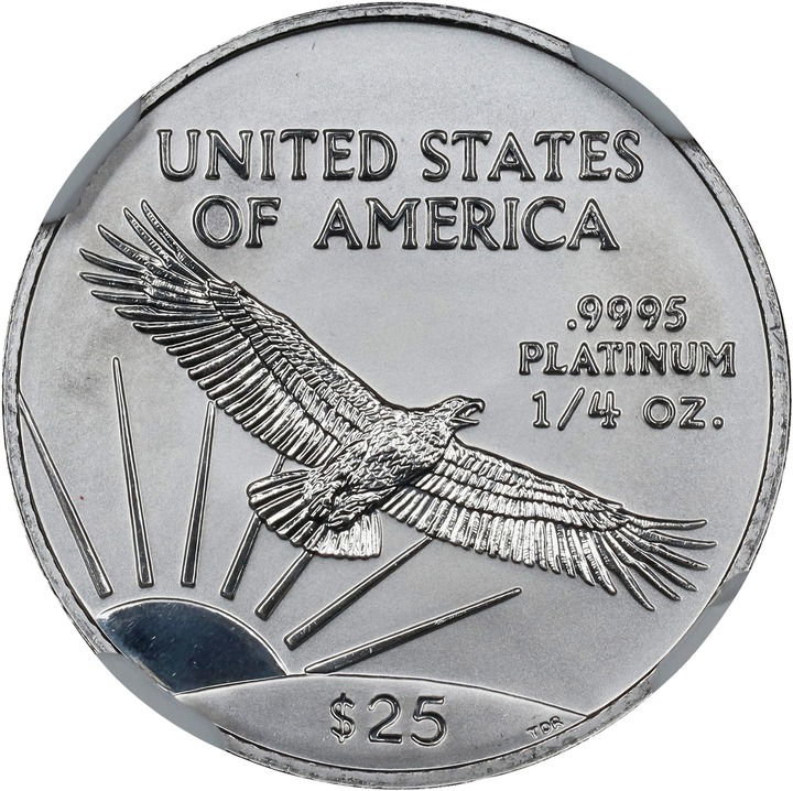 American Platinum Eagle (APE) P$25  1/4 Ounce, 1997-2008 [Type] MS70 thumbnail 6