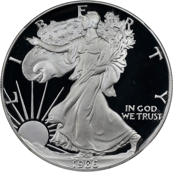 1986-S $1  Silver Eagle PR DCAM PR70 DCAM thumbnail 3