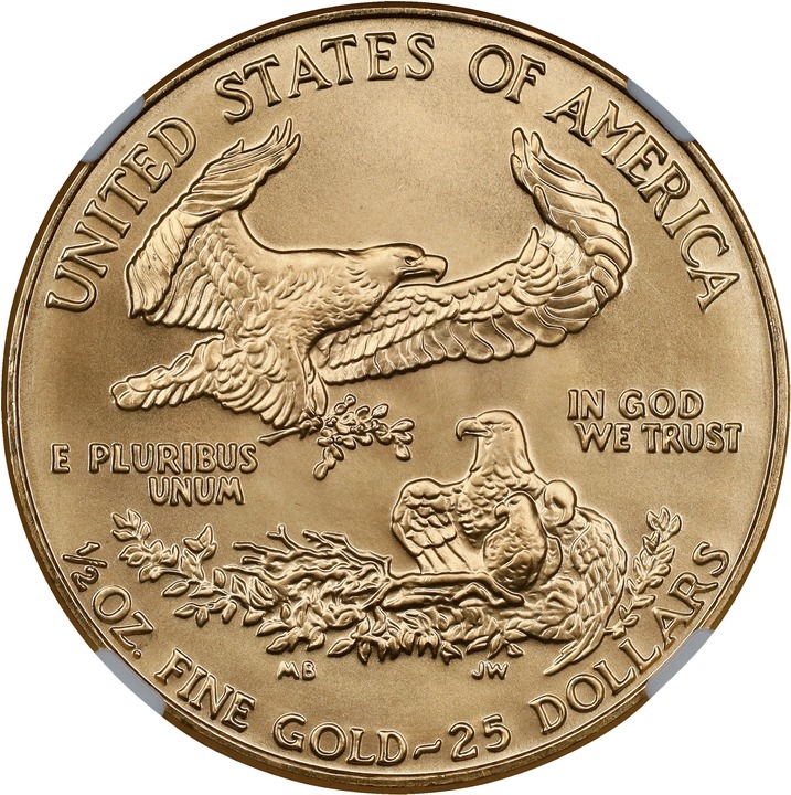 American Gold Eagle (AGE) G$25  1/2 Ounce, 1986- [Type] MS70 CAC thumbnail 4