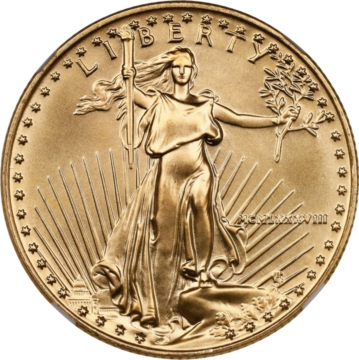 Image for American Gold Eagle (AGE) G$25  1/2 Ounce, 1986- [Type] MS70 CAC