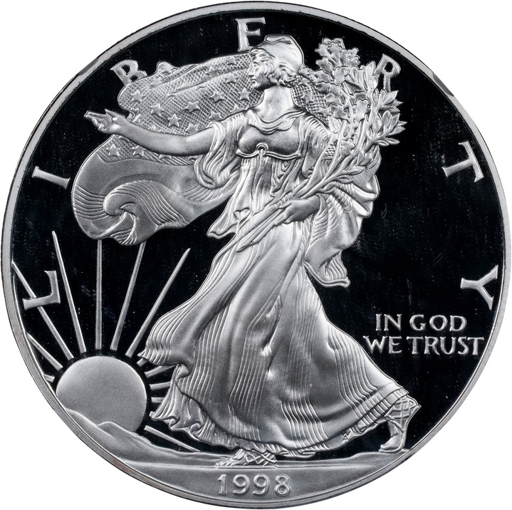 1998-P $1  Silver Eagle PR DCAM OGP thumbnail 3