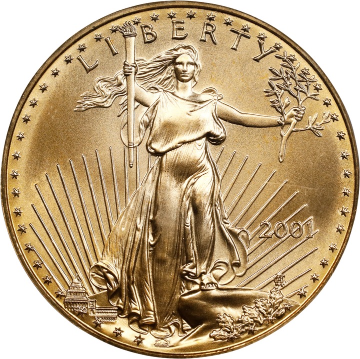 2001 G$50  Gold Eagle MS thumbnail 2