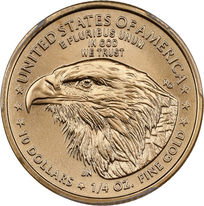 2021-W $10  Gold Eagle, Type 2, Unfinished Proof Dies MS66 thumbnail 8