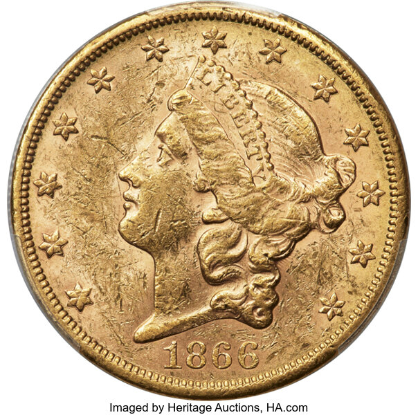 1866-S $20  No Motto MS thumbnail 2