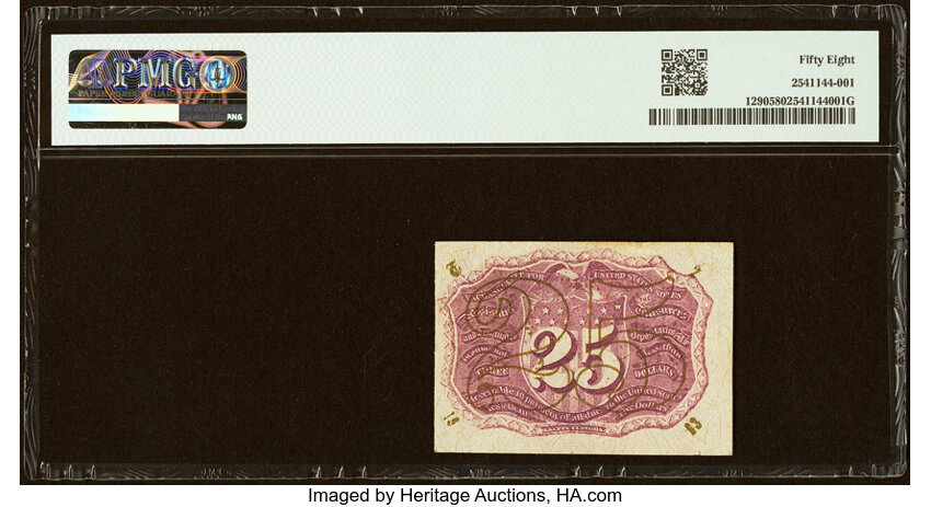  25c Head of George Washington in Bronze Oval Frame (Fr. 1290) thumbnail 7