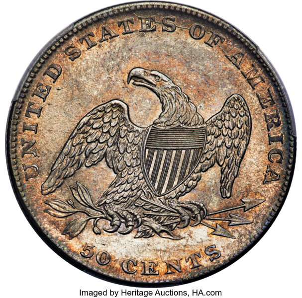 1837 50c Reeded Edge, GR-4 MS thumbnail 2