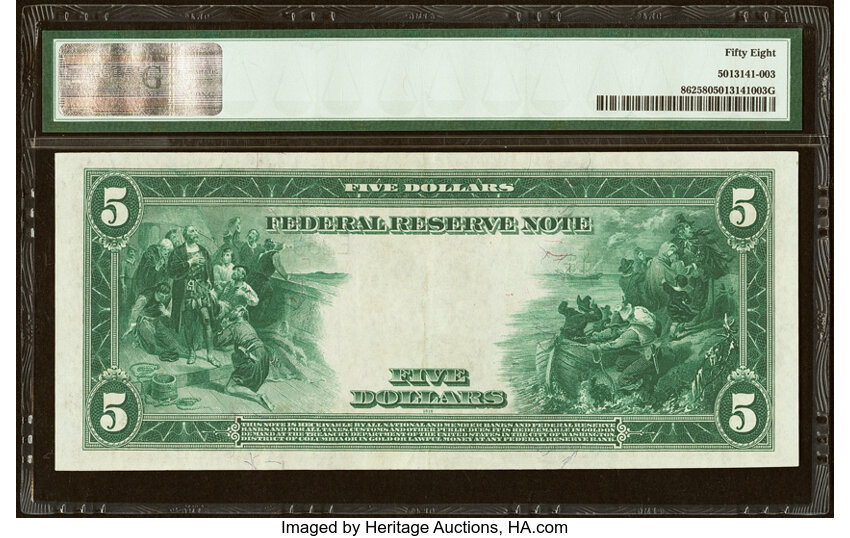 1914 $5  Blue Seal, Richmond (Fr. 862) thumbnail 5