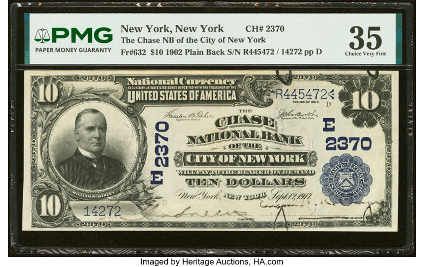 1902 $10  3rd Charter Period, 3rd Issue, Plain Back (Fr. 632) thumbnail 2