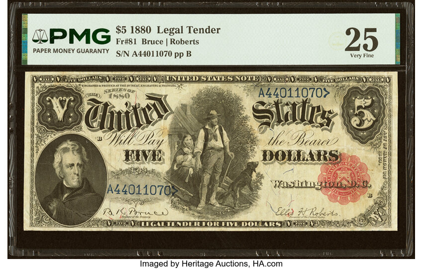 1880 $5  (Fr. 81) thumbnail 2