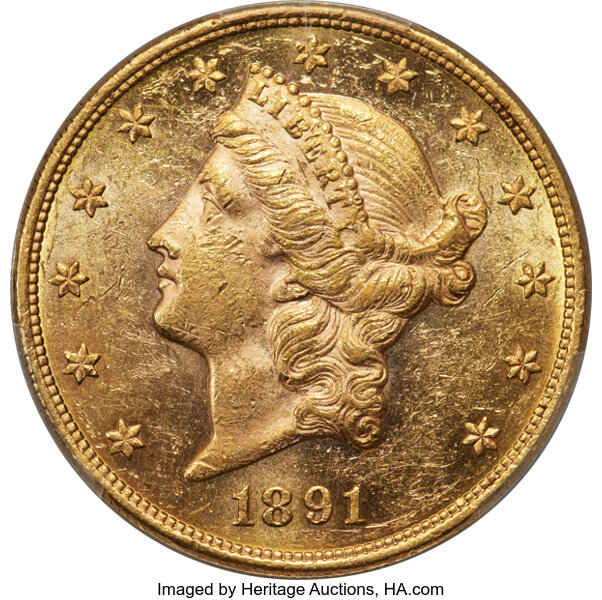 Image for 1891 $20  MS PL