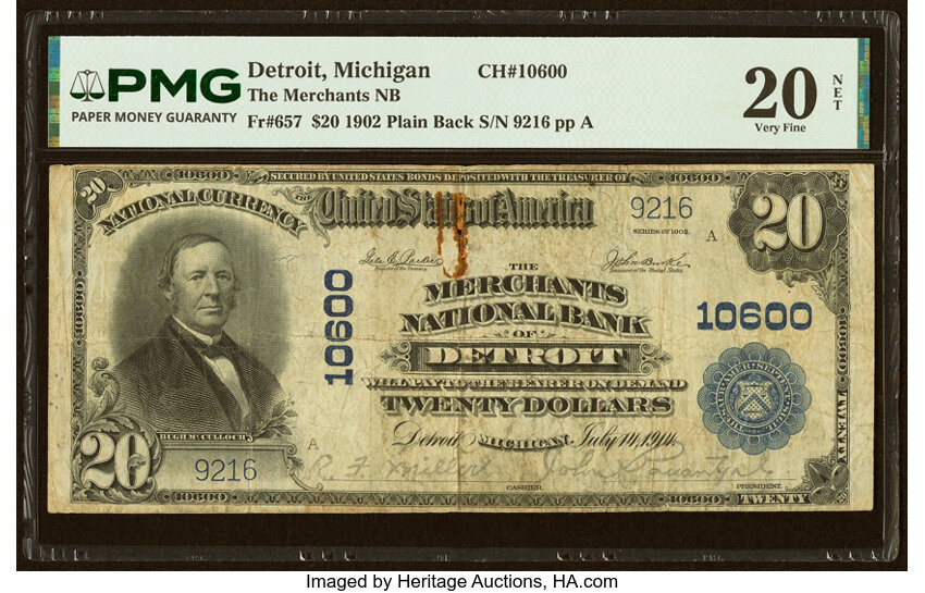 1902 $20  3rd Charter Period, 3rd Issue, Plain Back (Fr. 657) thumbnail 3