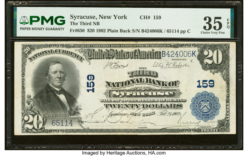 1902 $20  3rd Charter Period, 3rd Issue, Plain Back (Fr. 650) thumbnail 6