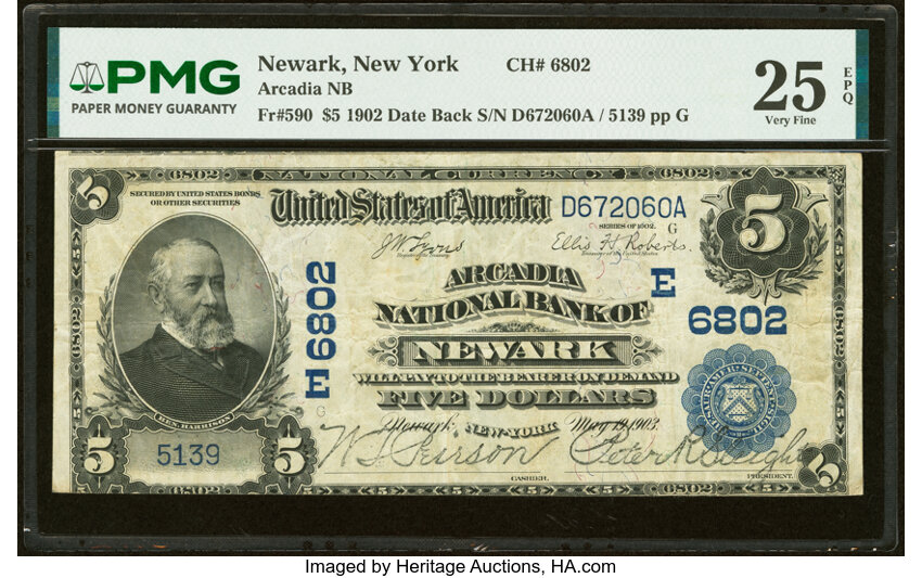 1902 $5  3rd Charter Period, 2nd Issue, Date Back (Fr. 590) thumbnail 5