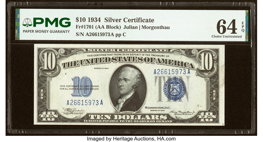 1934 $10  (Fr. 1701) thumbnail 3