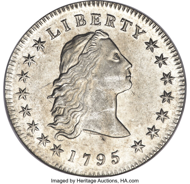 1795 $1  Flowing Hair, 3 Leaves, B-5, BB-27 MS thumbnail 5