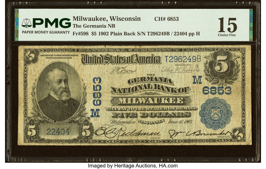 1902 $5  3rd Charter Period, 3rd Issue, Plain Back (Fr. 598) thumbnail 11