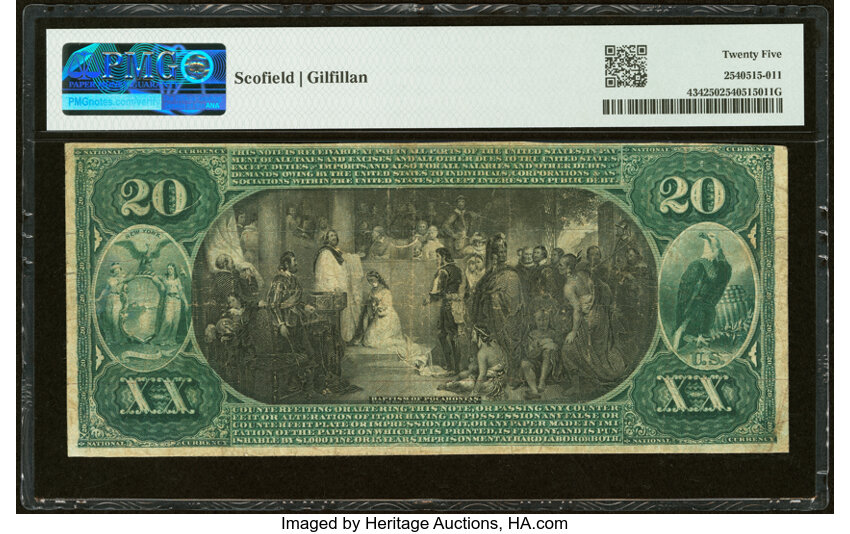 1875 $20  1st Charter Period, Scalloped Seal (Fr. 434) thumbnail 5