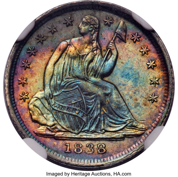 1838 H10c No Drapery, Large Stars MS thumbnail 3