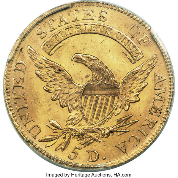 1807 $5  Capped Bust, Left, BD-8 MS thumbnail 9