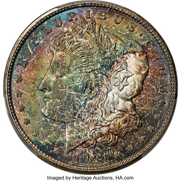 1921-D $1  Die Break E, VAM-1P MS thumbnail 4