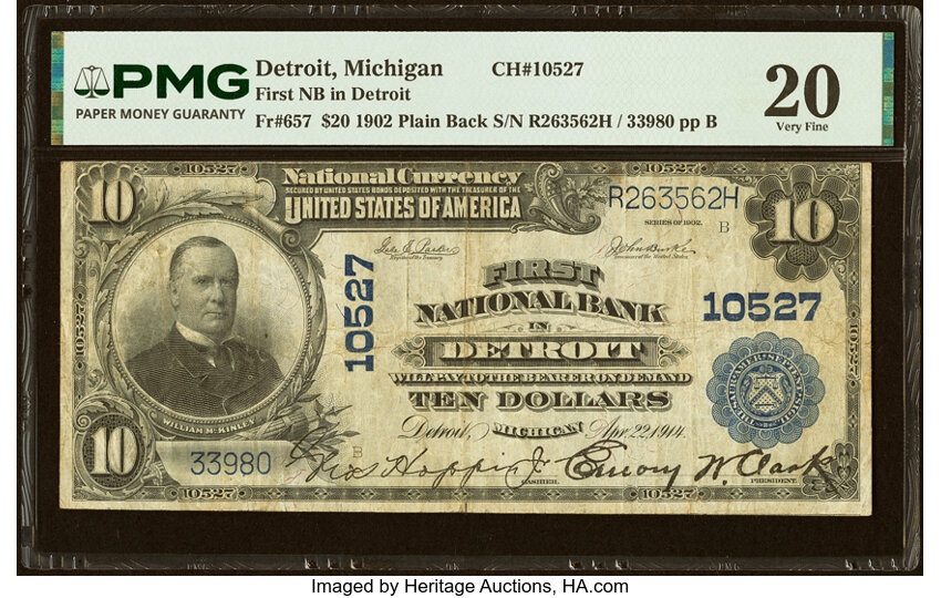 1902 $20  3rd Charter Period, 3rd Issue, Plain Back (Fr. 657) thumbnail 4