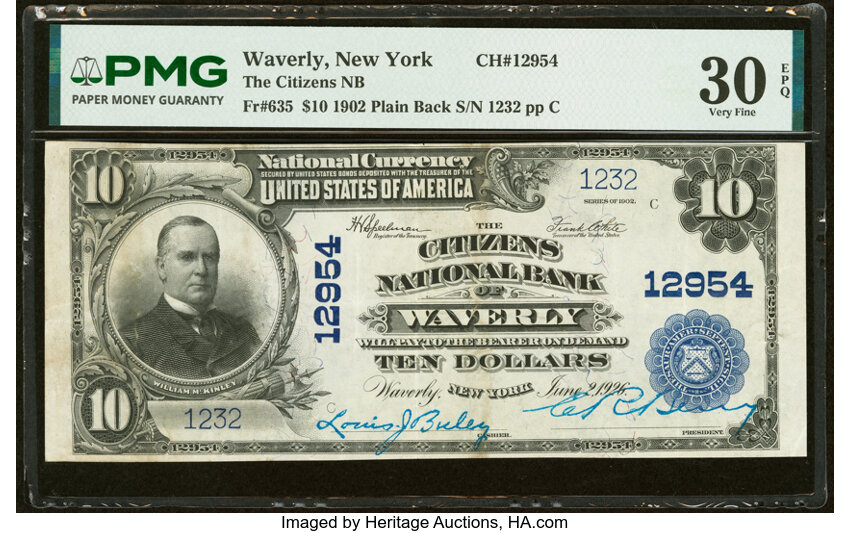 1902 $10  3rd Charter Period, 3rd Issue, Plain Back (Fr. 635) thumbnail 2
