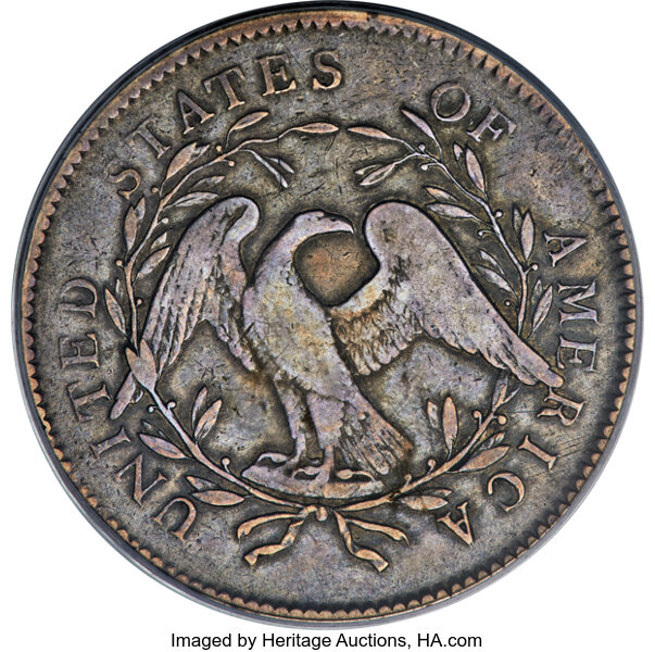 1795 $1  Flowing Hair, Silver Plug, 2 Leaves, B-1, BB-21 MS thumbnail 5