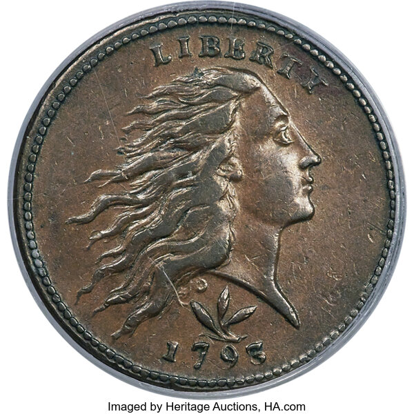 1793 1c Wreath, Vine/Bars, S-9  MS BN thumbnail 2