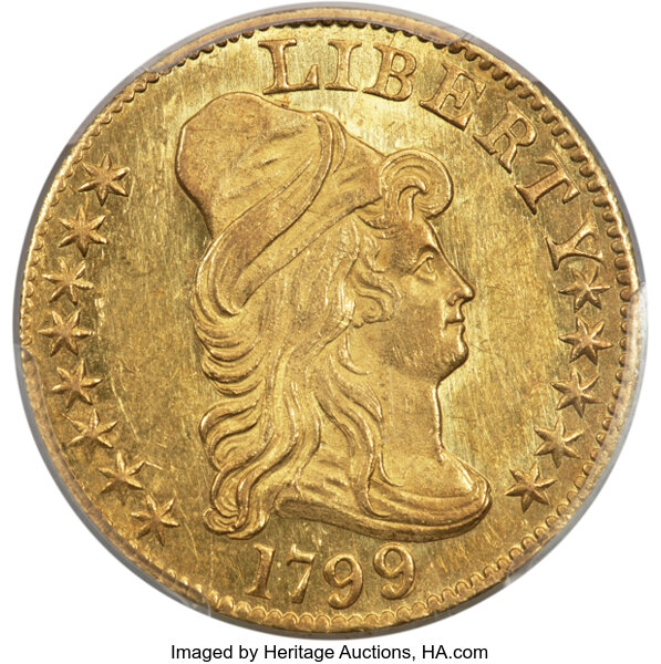 1799 $5  Small Stars Reverse, BD-6 MS thumbnail 2