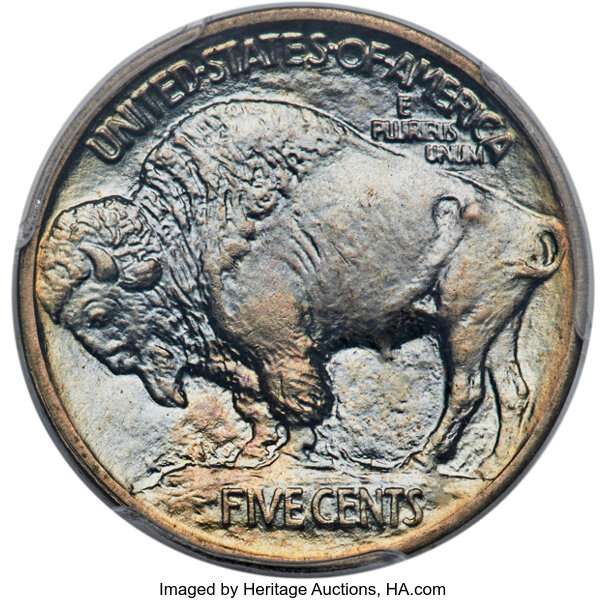 1913 5c Buffalo, Type 1 MS68 CAC thumbnail 2