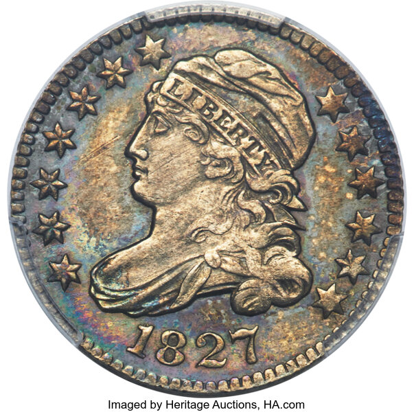1827 10c Pointed Top 1, JR-7 MS thumbnail 2