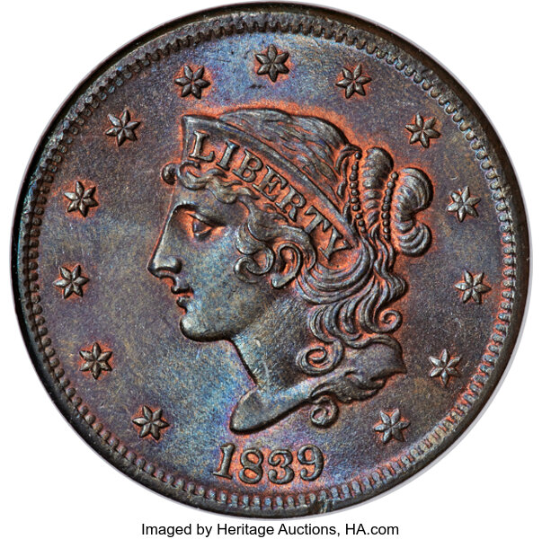 1839 1c Booby Head, N-11 MS RB thumbnail 2