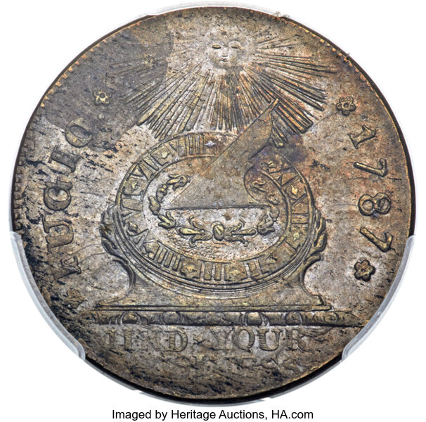 1787 Fugio 1c 4 Cinquefoils, STATES UNITED, Newman 13-X MS BN thumbnail 3