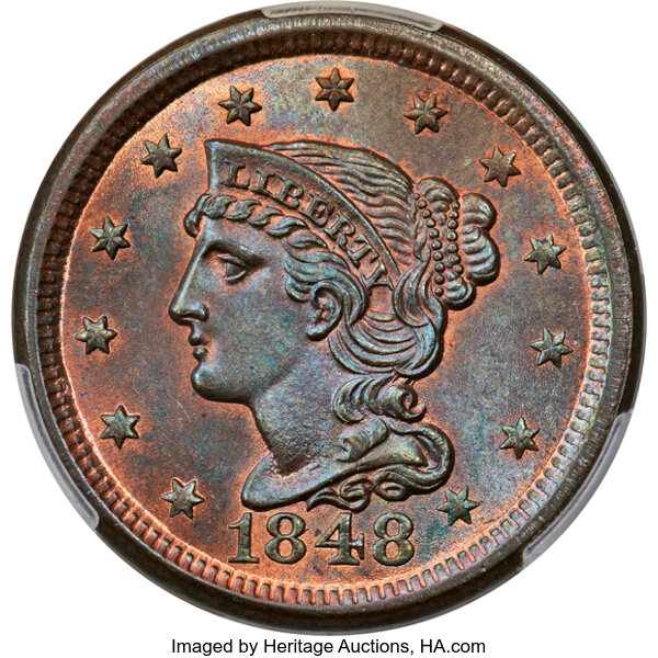 Image for 1848 1c N-12 MS RB