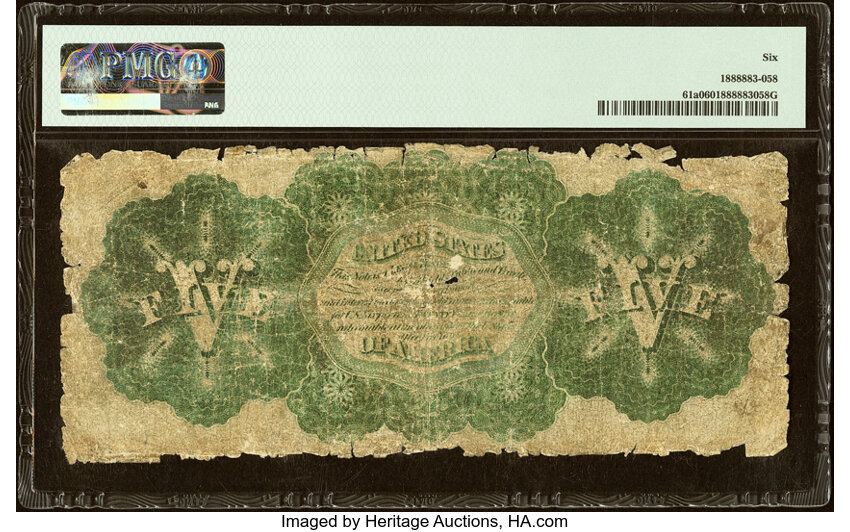 1862 $5  Seal Type 1 (Fr. 61a) thumbnail 18