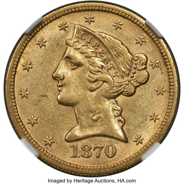 1870-CC $5  MS thumbnail 2