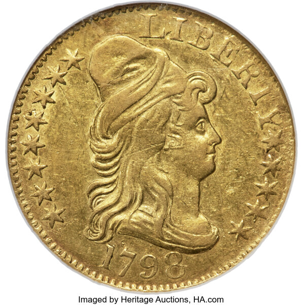 1798 $5  Large Eagle, Large 8, 13 Stars, BD-5 MS thumbnail 2