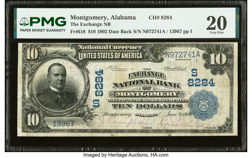 1902 $10  3rd Charter Period, 2nd Issue, Date Back (Fr. 618) thumbnail 2