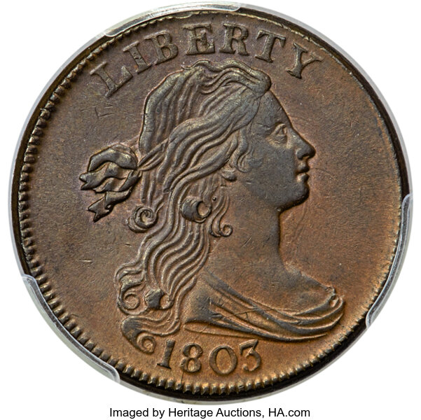 1803 1c Small Date, Small Fraction, S-256  MS BN thumbnail 2