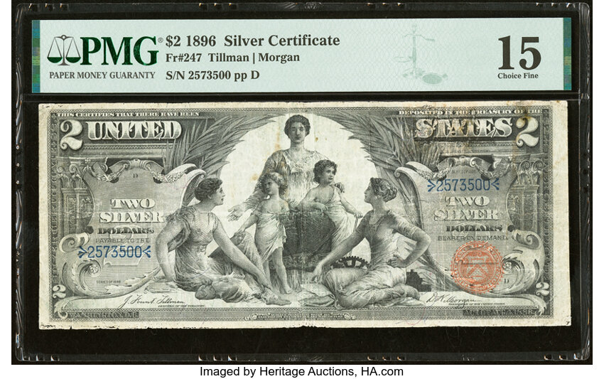 1896 $2  (Fr. 247) thumbnail 2