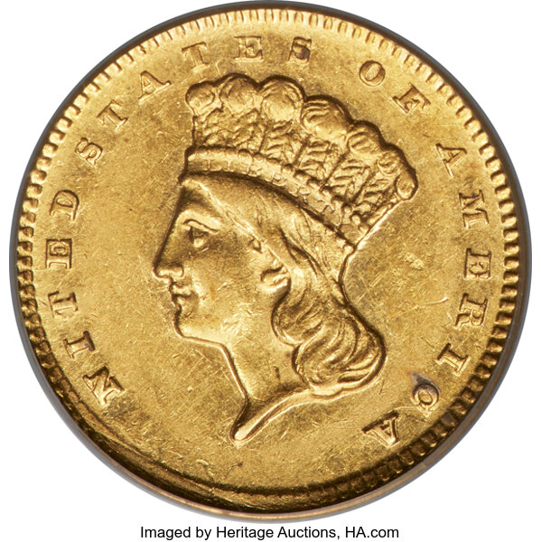 1856-D G$1 MS thumbnail 3