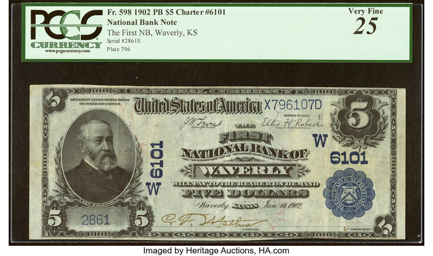 1902 $5  3rd Charter Period, 3rd Issue, Plain Back (Fr. 598) thumbnail 8