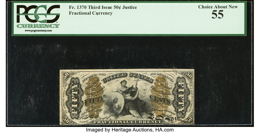  50c Seated Figure of Justice (Fr. 1370) thumbnail 2