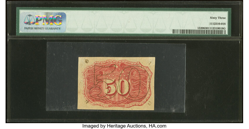  50c Head of George Washington in Bronze Oval Frame (Fr. 1320) thumbnail 5