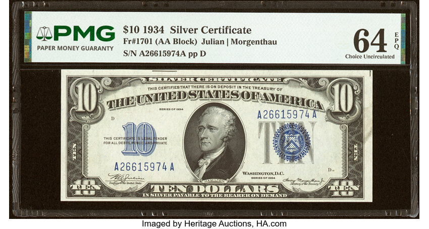 1934 $10  (Fr. 1701) thumbnail 2